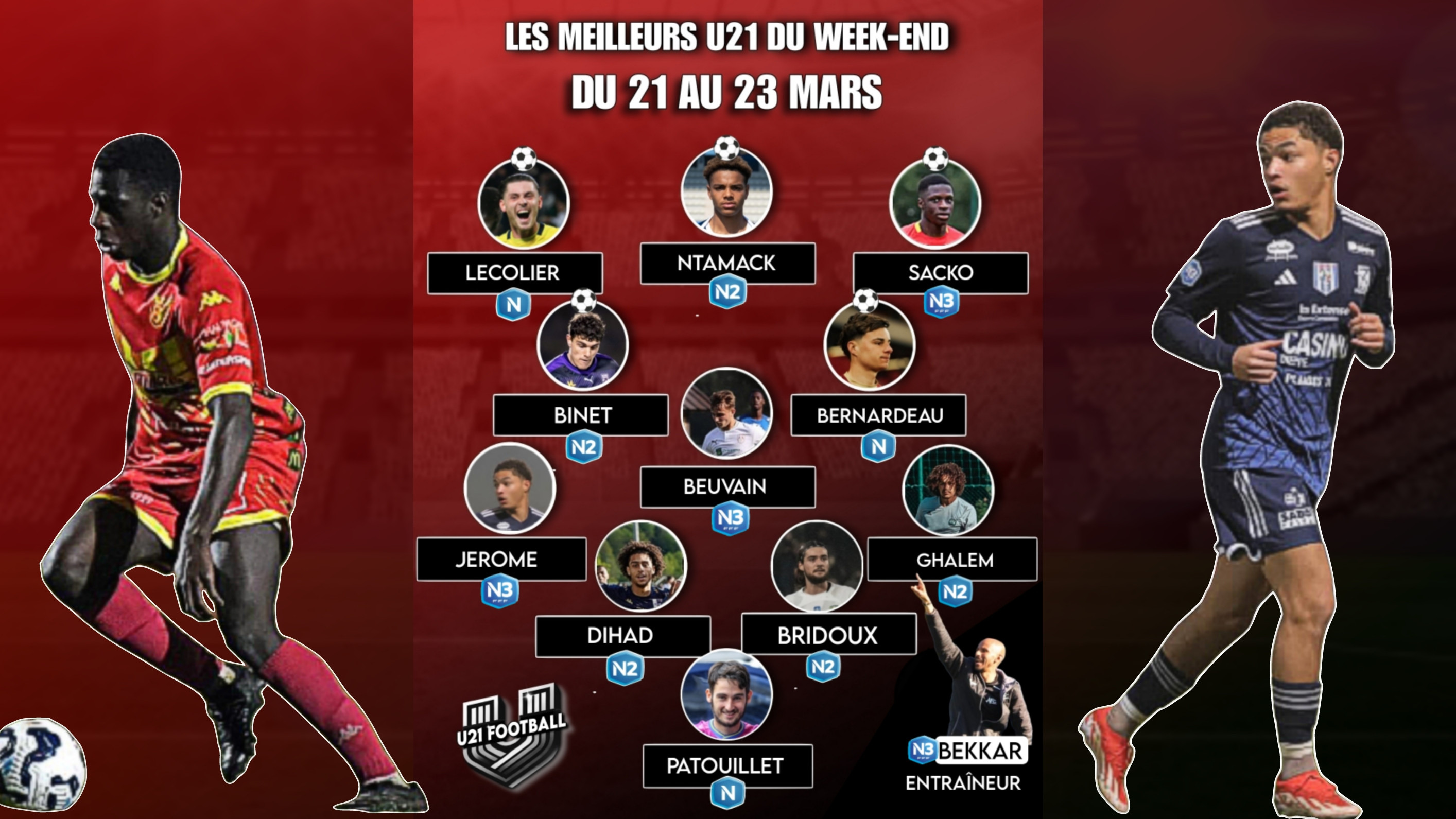 LES MEILLEURS U21 DU WEEK-END DU 21 AU 23 MARS